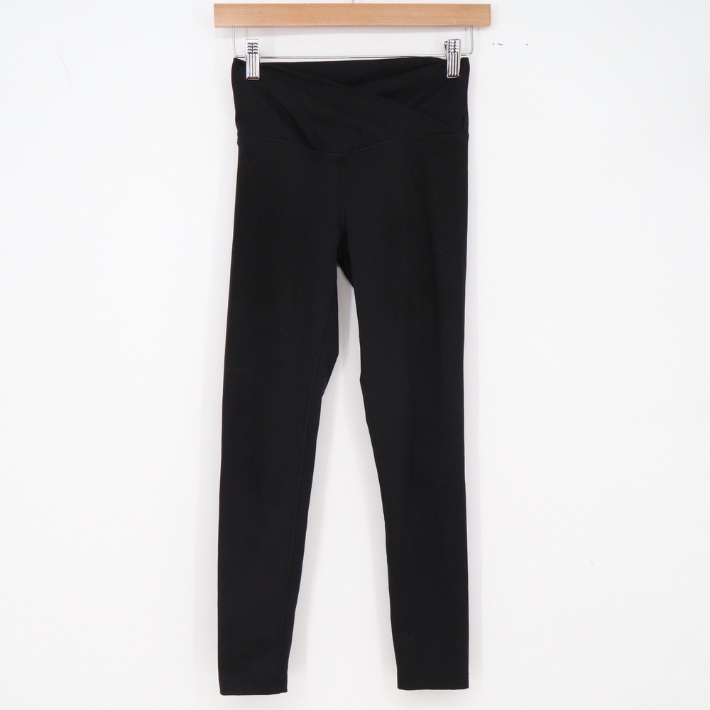 Unbranded Leggings Womens Small Crossover Waist Black High Rise Excellent